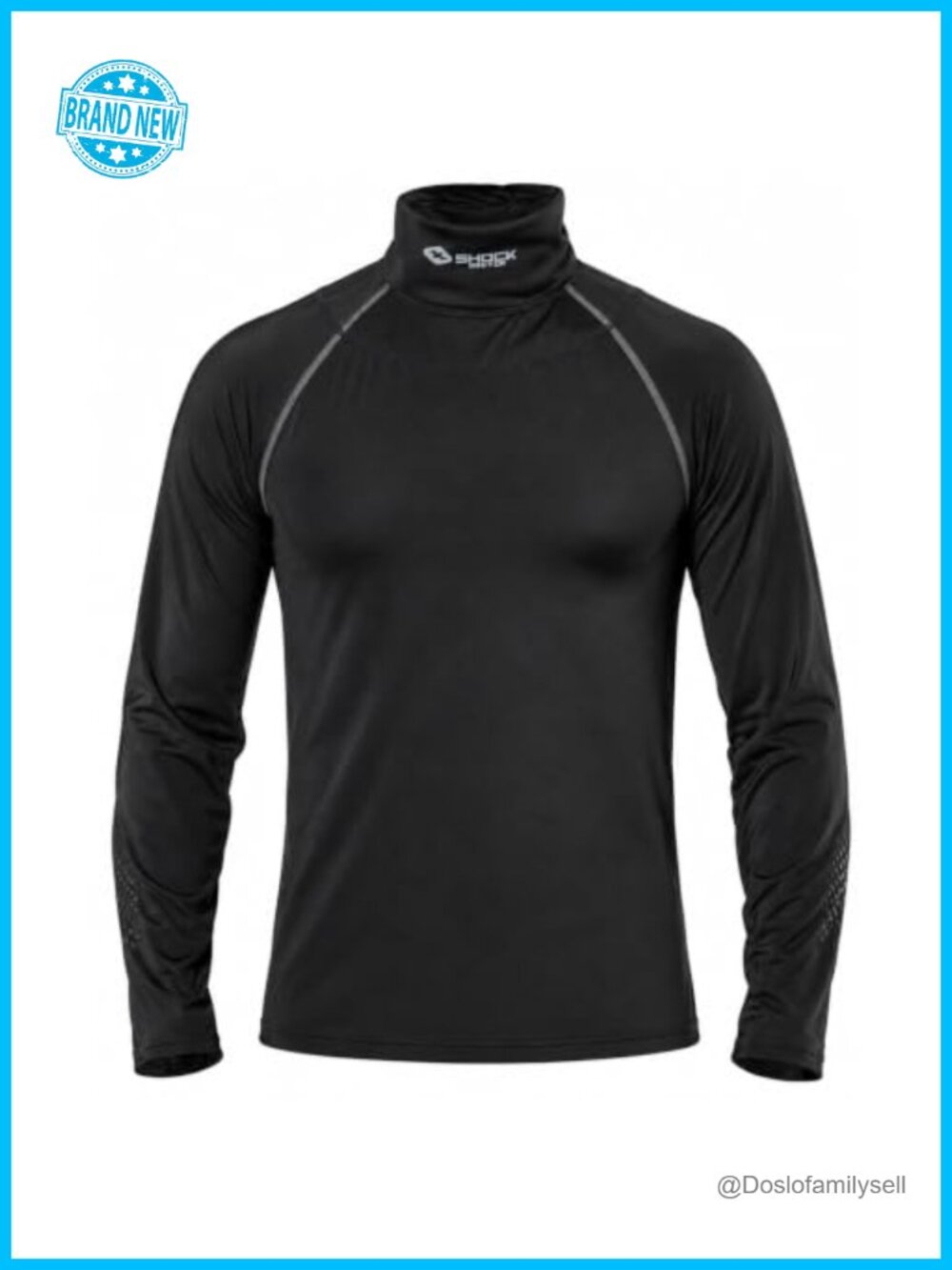 Compression Shirt with Neckguard for Hockey Long Sleeve Integrated Neck Guard